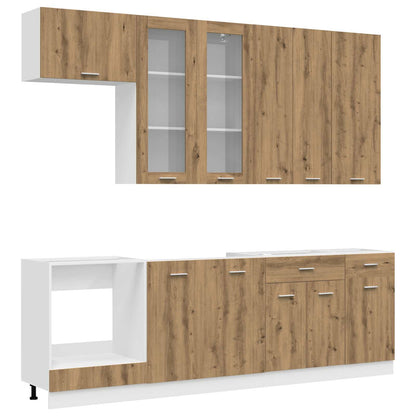 Keukenblok LYON 8 pcs Artisanaal eiken Bewerkt hout