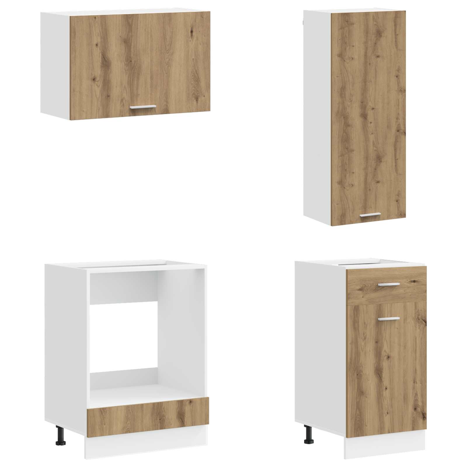 Keukenblok LYON 8 pcs Artisanaal eiken Bewerkt hout