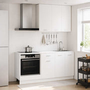 Keukenblok 5 stuks wit bewerkt hout