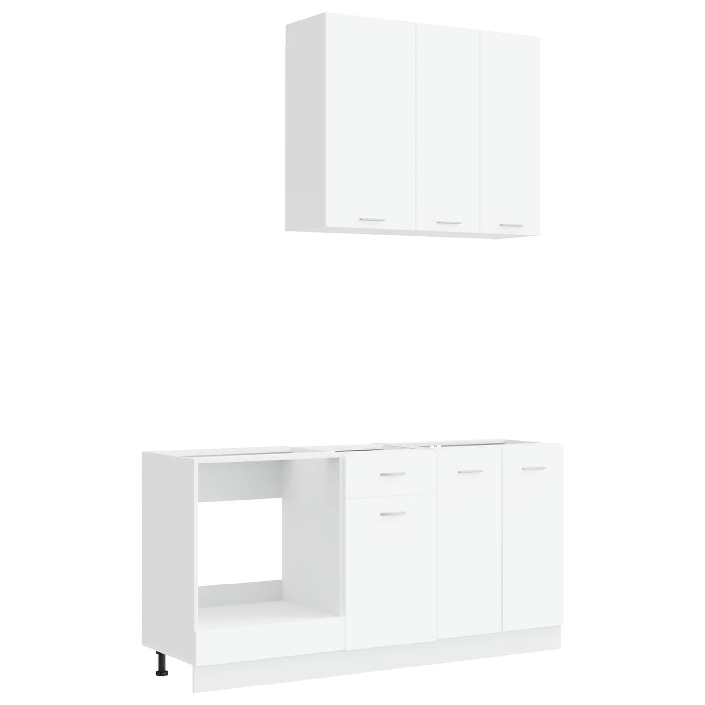 Keukenblok LYON 5 pcs Wit Bewerkt hout