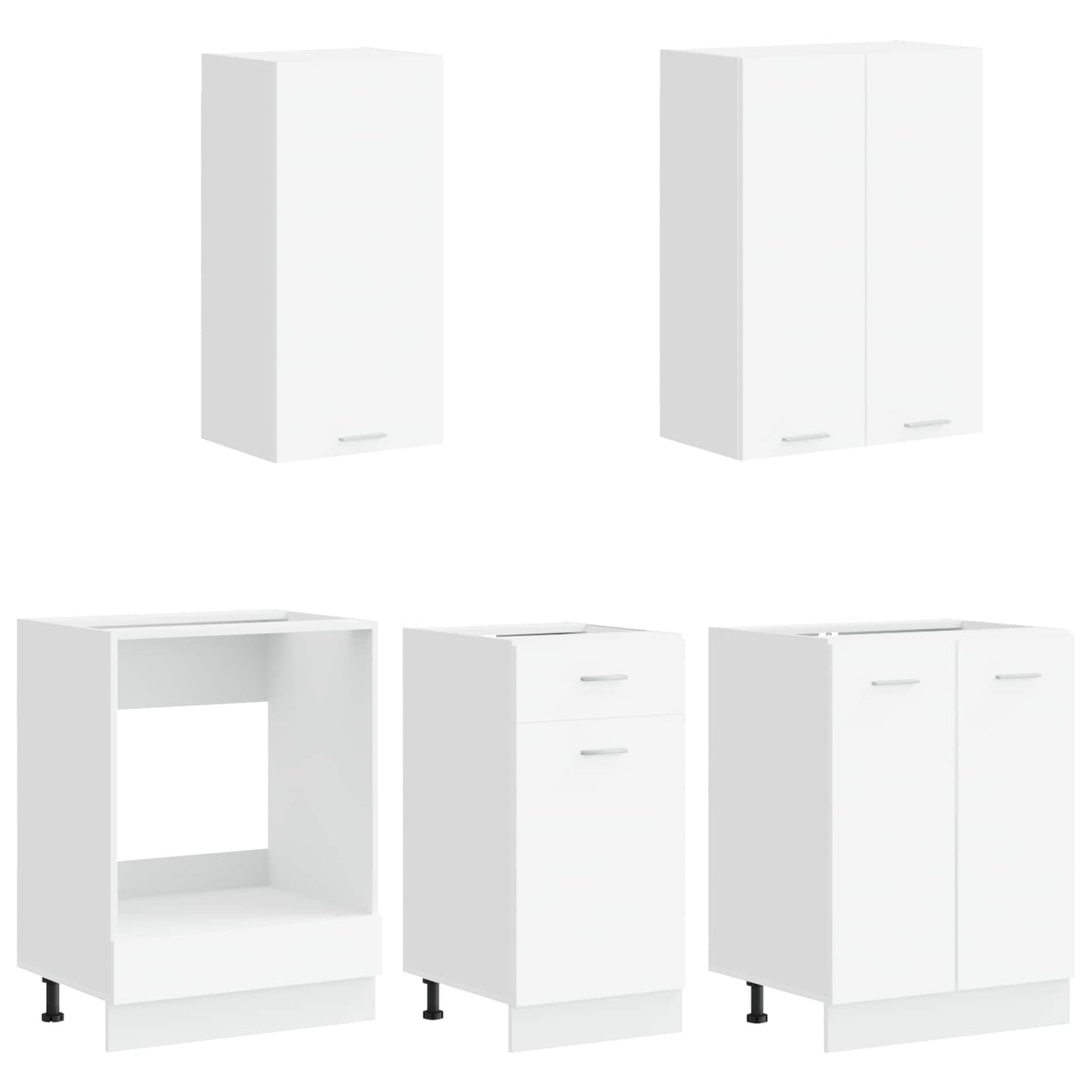 Keukenblok LYON 5 pcs Wit Bewerkt hout