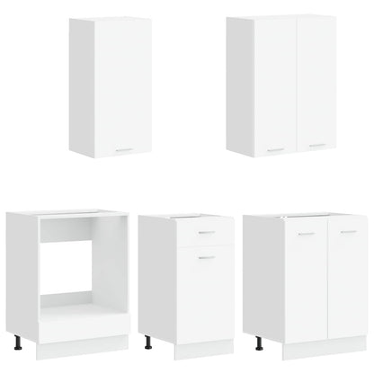 Keukenblok LYON 5 pcs Wit Bewerkt hout