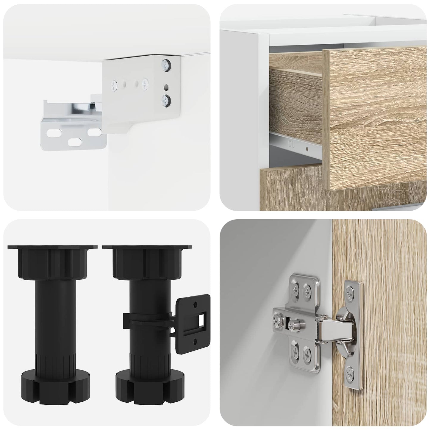 Keukenblok LYON 5 pcs Sonoma Eiken Bewerkt hout
