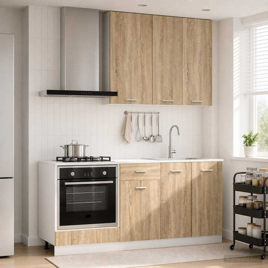 Keukenblok LYON 5 pcs Sonoma Eiken Bewerkt hout