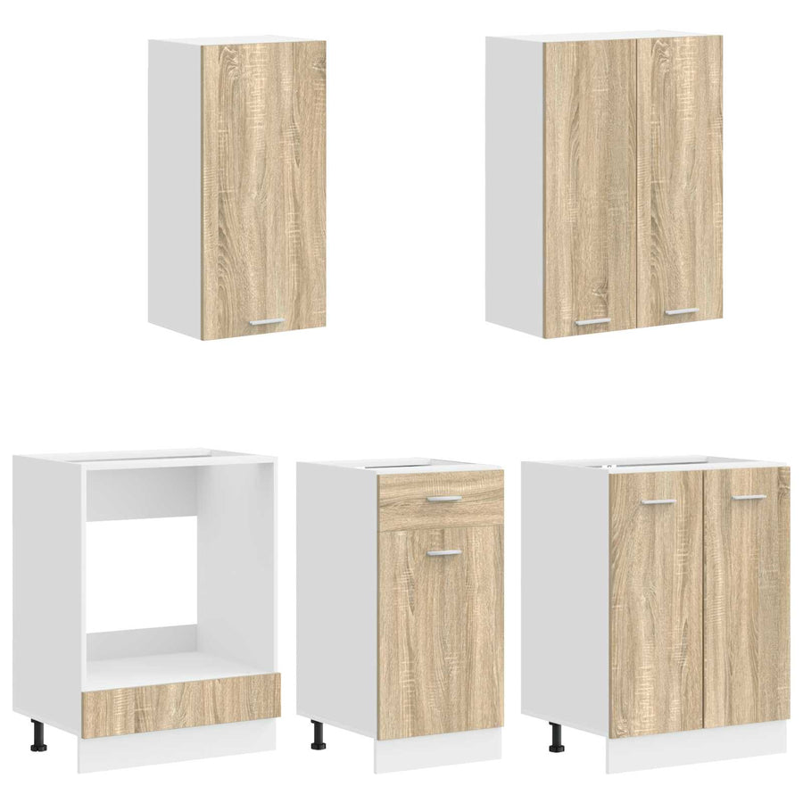 Keukenblok LYON 5 pcs Sonoma Eiken Bewerkt hout
