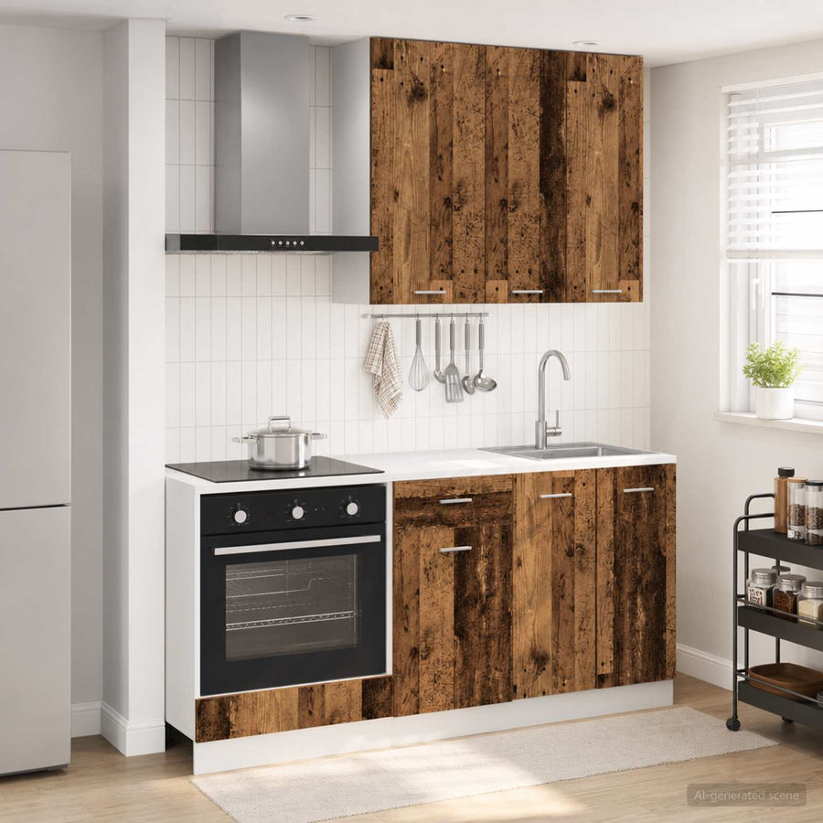 Keukenblok LYON 5 pcs Oud hout Bewerkt hout