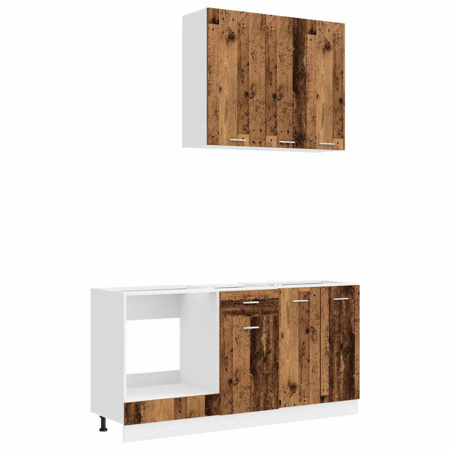 Keukenblok LYON 5 pcs Oud hout Bewerkt hout