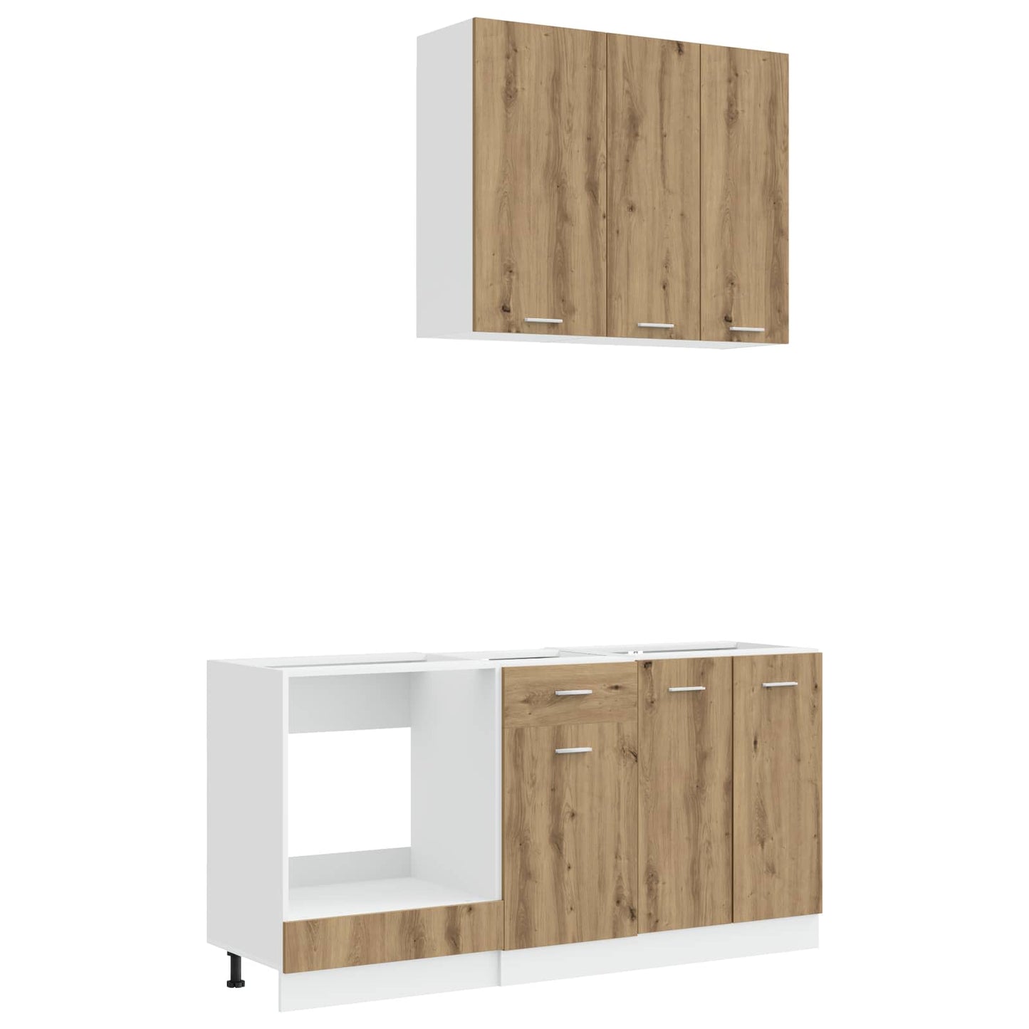 Keukenblok LYON 5 pcs Artisanaal eiken Bewerkt hout