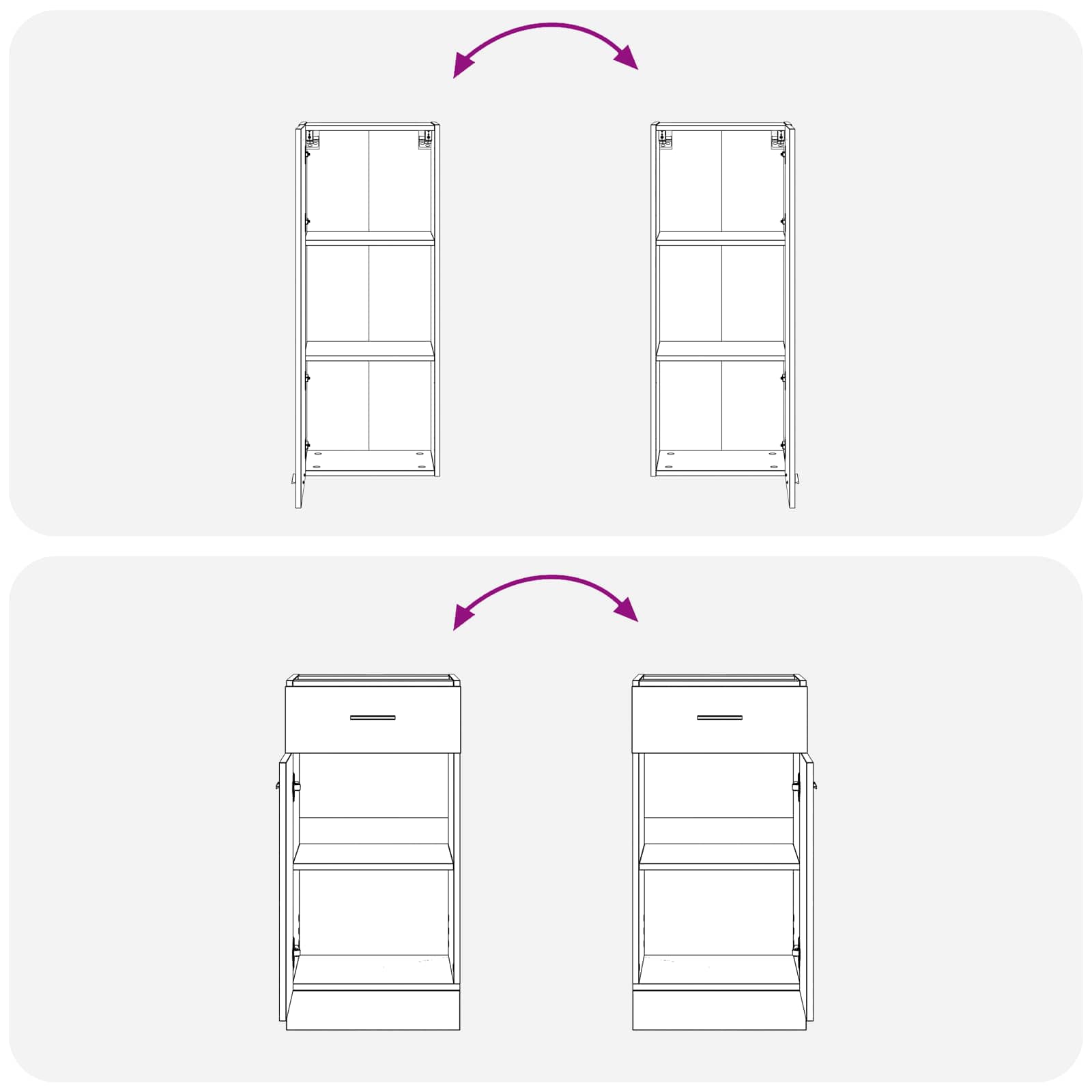 Keukenblok LYON 5 pcs Zwart eiken Bewerkt hout