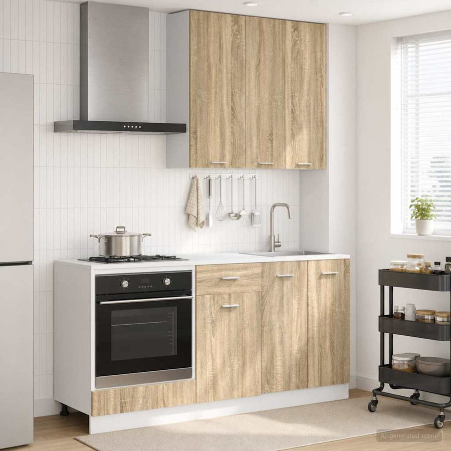 Keukenblok LYON 5 pcs Sonoma Eiken Bewerkt hout