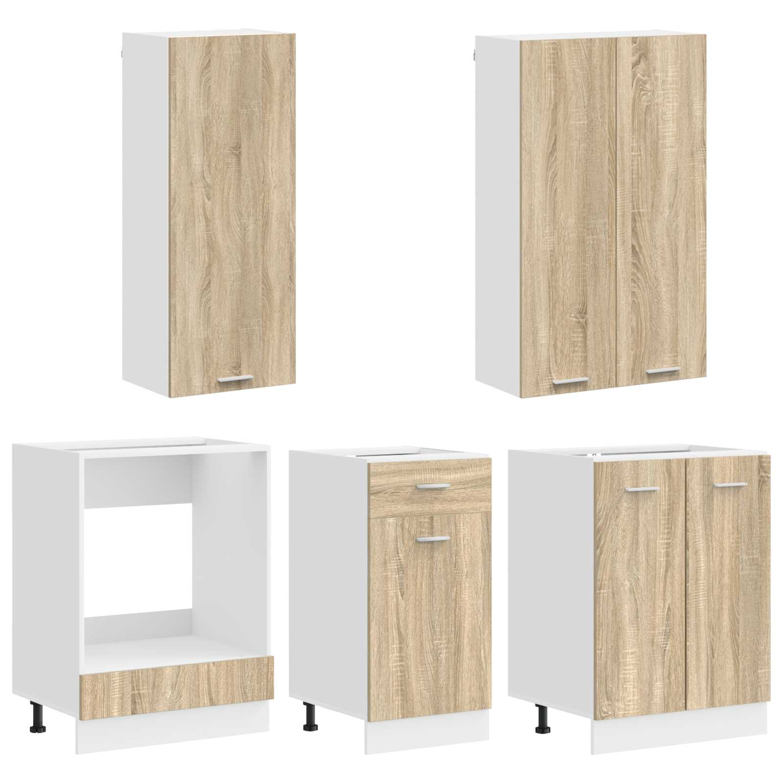 Keukenblok LYON 5 pcs Sonoma Eiken Bewerkt hout