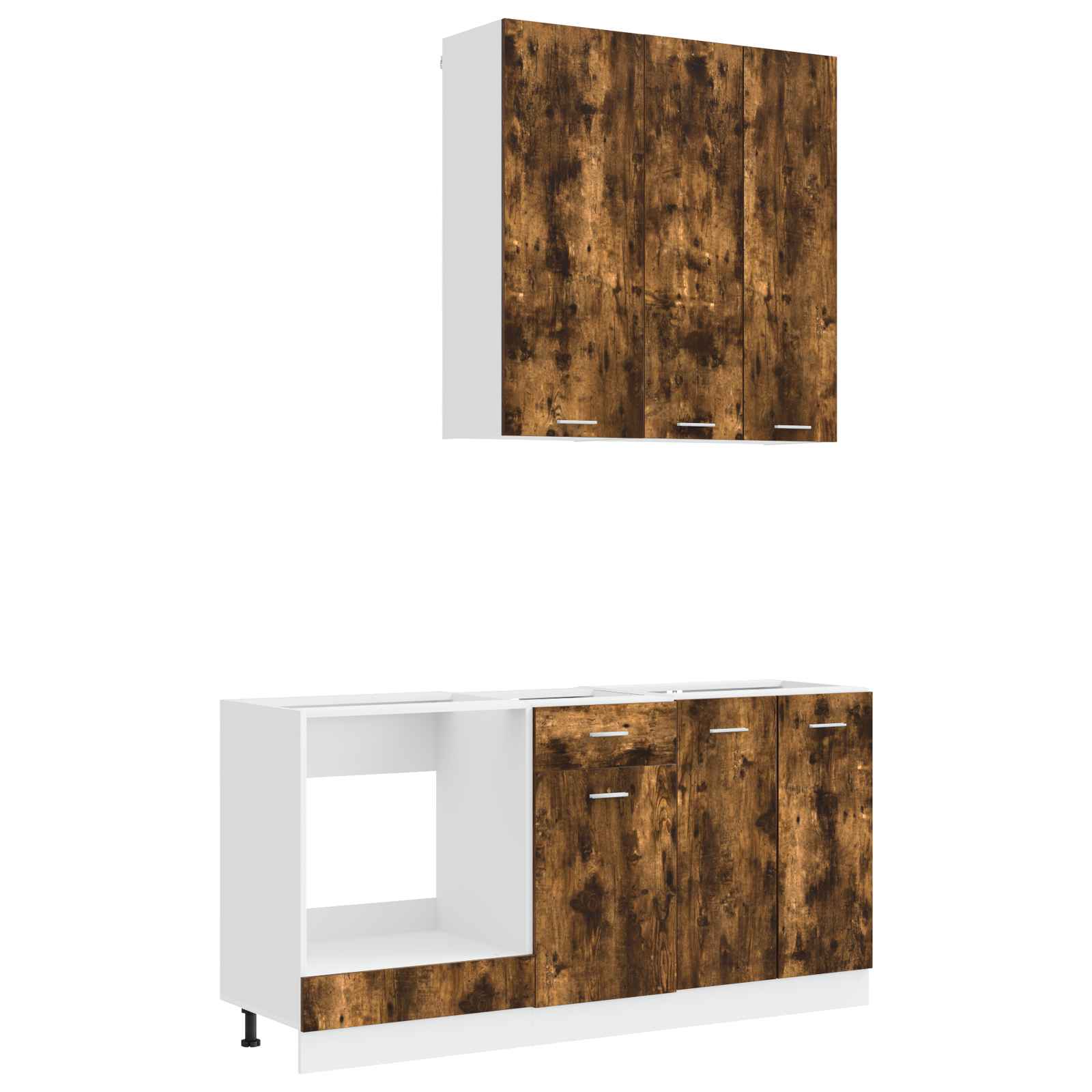 Keukenblok LYON 5 pcs Gerookt eiken Bewerkt hout