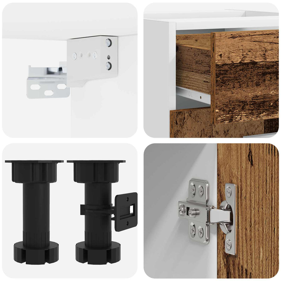 Keukenblok LYON 5 pcs Oud hout Bewerkt hout