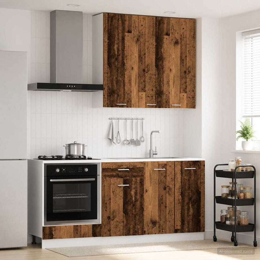 Keukenblok LYON 5 pcs Oud hout Bewerkt hout