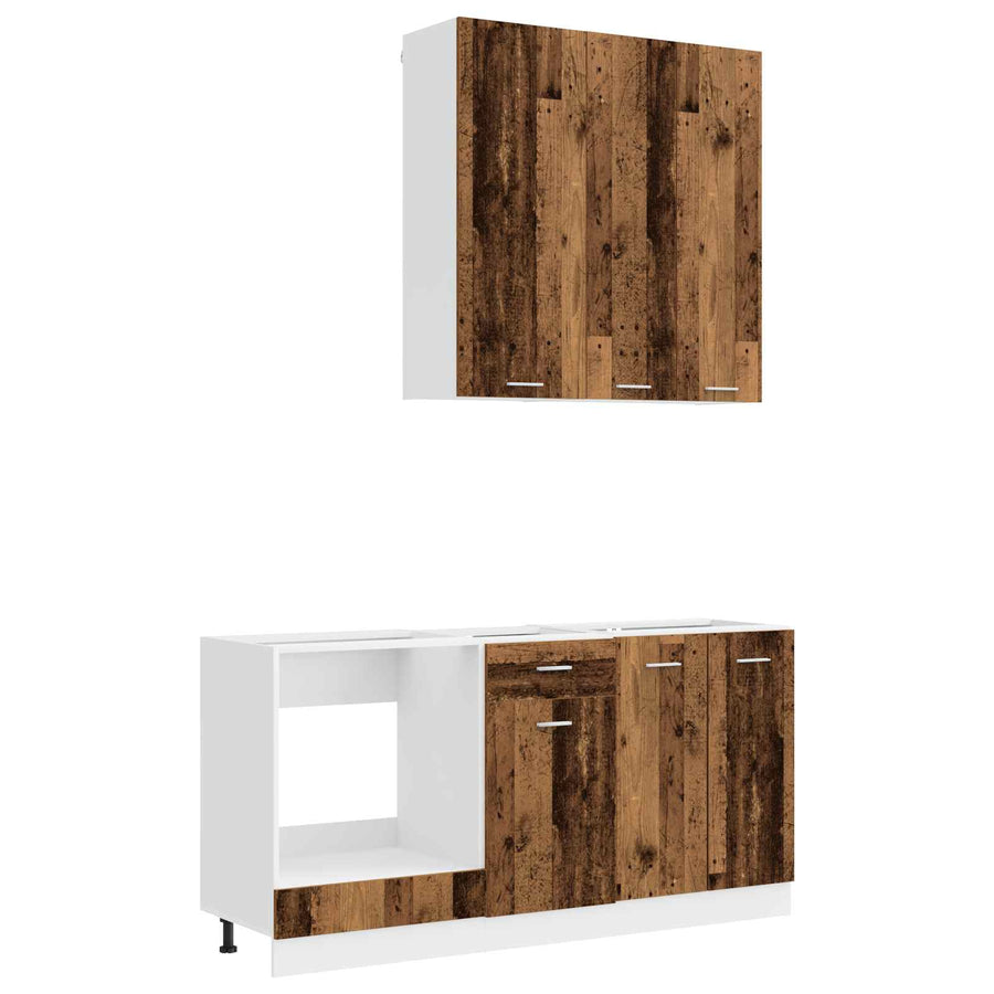 Keukenblok LYON 5 pcs Oud hout Bewerkt hout