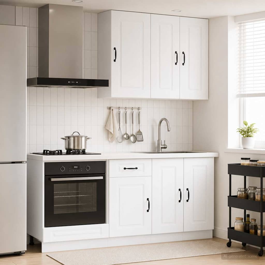 Keukenblok KALMAR 5 pcs Wit Bewerkt hout