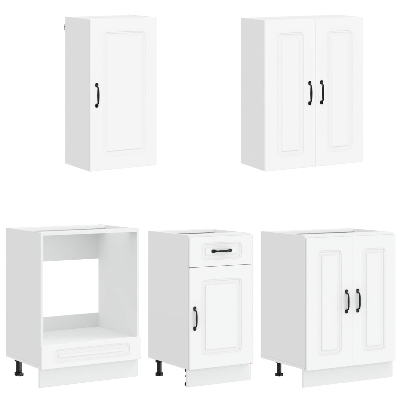 Keukenblok KALMAR 5 pcs Wit Bewerkt hout