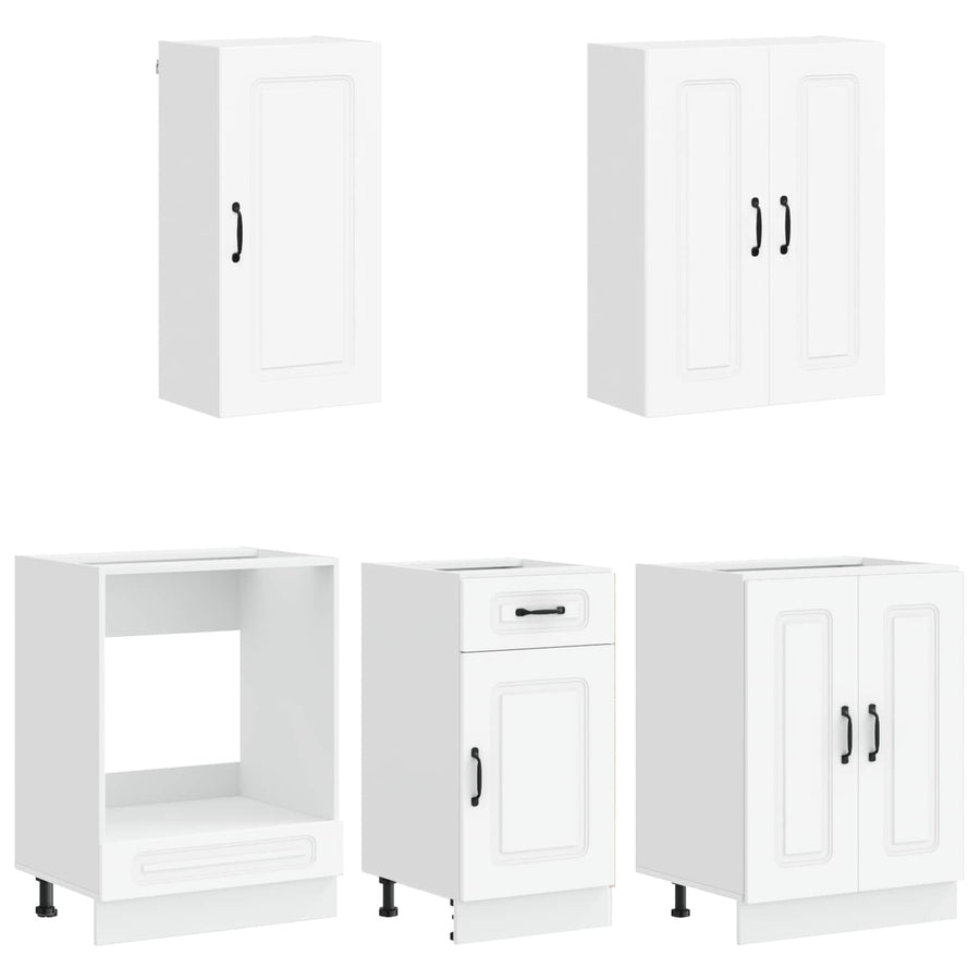 Keukenblok KALMAR 5 pcs Wit Bewerkt hout