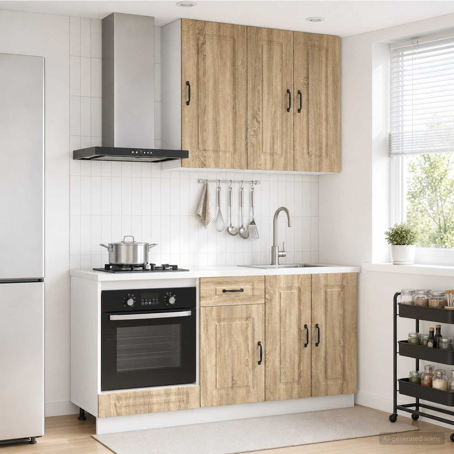 Keukenblok KALMAR 5 pcs Sonoma Eiken Bewerkt hout