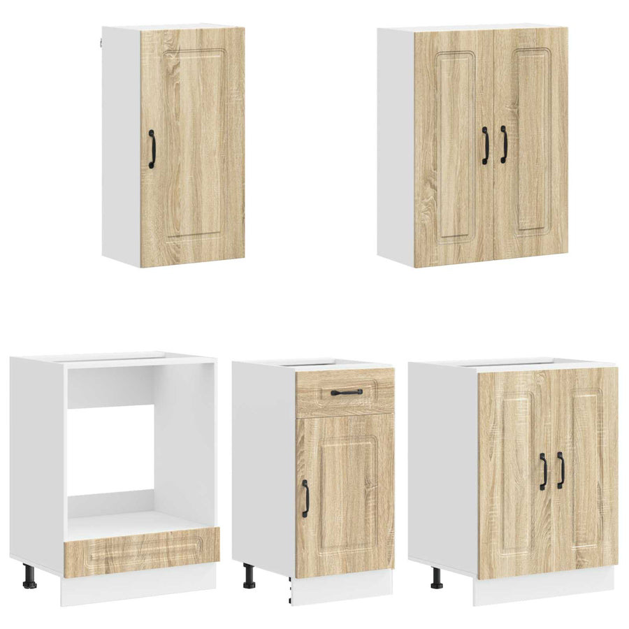 Keukenblok KALMAR 5 pcs Sonoma Eiken Bewerkt hout