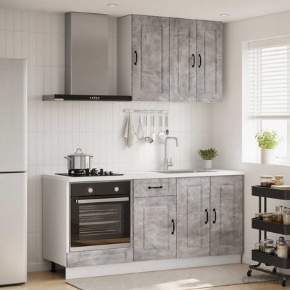 Keukenblok KALMAR 5 pcs Betongrijs Bewerkt hout