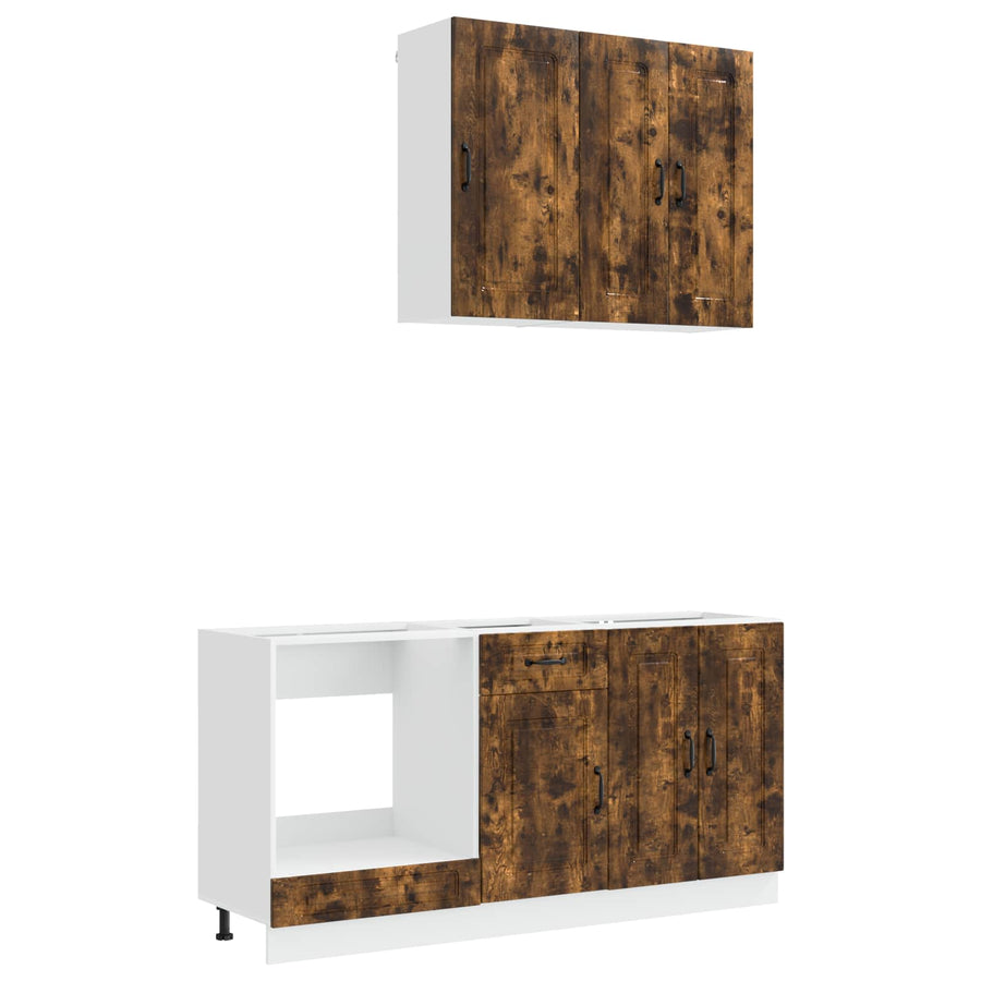 Keukenblok KALMAR 5 pcs Gerookt eiken Bewerkt hout