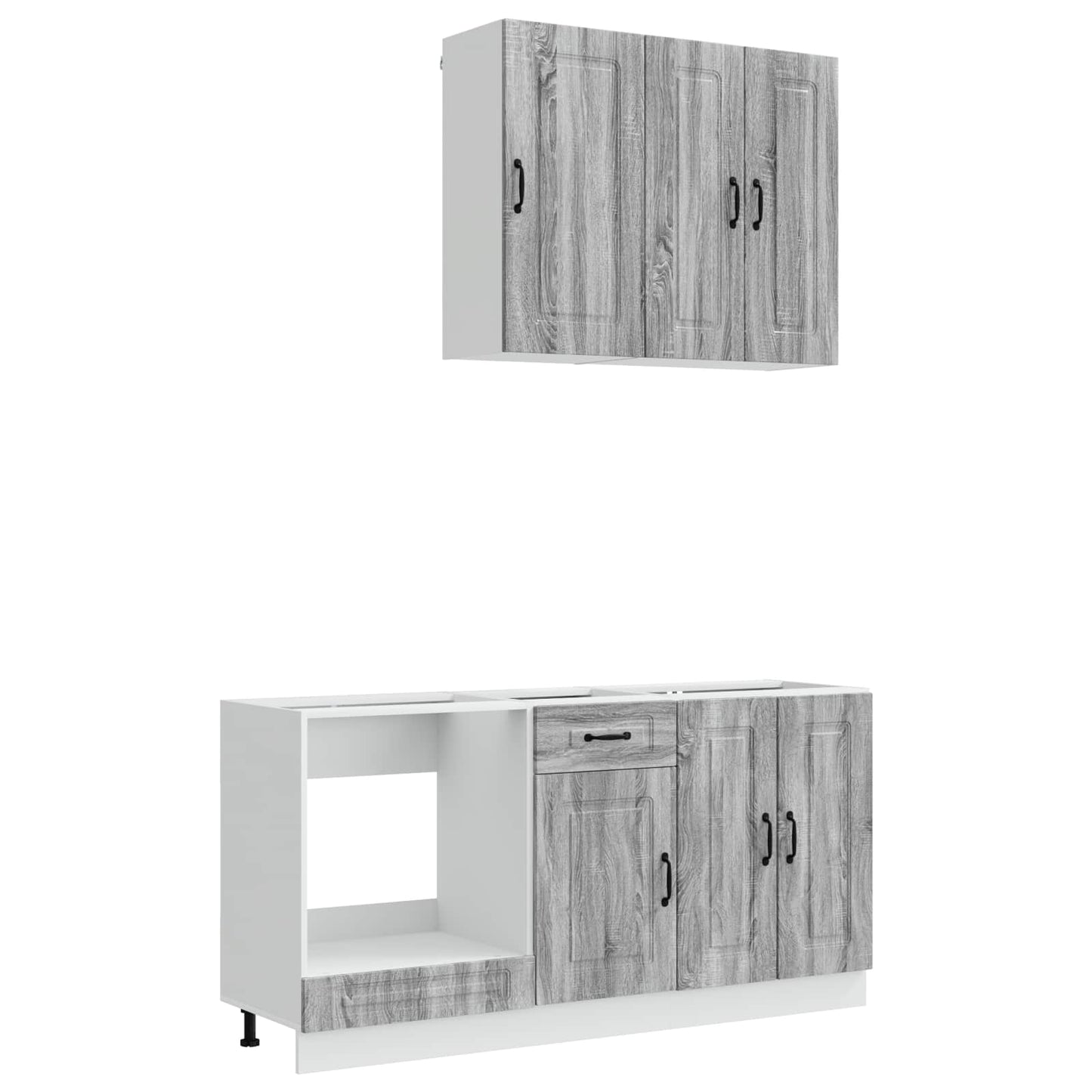 Keukenblok KALMAR 5 pcs Grijs Sonoma Bewerkt hout