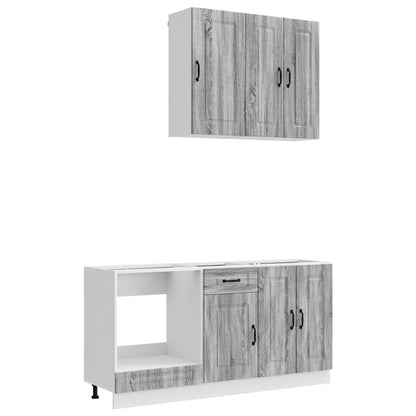 Keukenblok KALMAR 5 pcs Grijs Sonoma Bewerkt hout