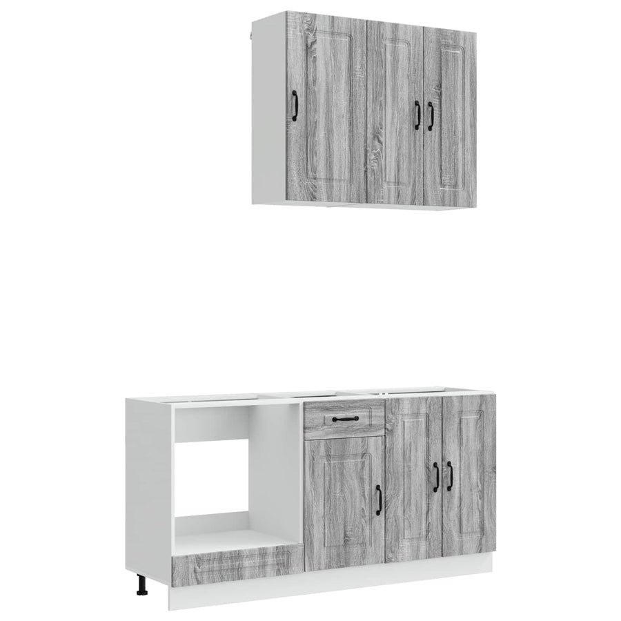 Keukenblok KALMAR 5 pcs Grijs Sonoma Bewerkt hout