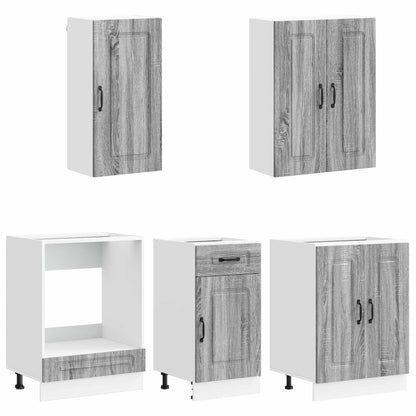 Keukenblok KALMAR 5 pcs Grijs Sonoma Bewerkt hout