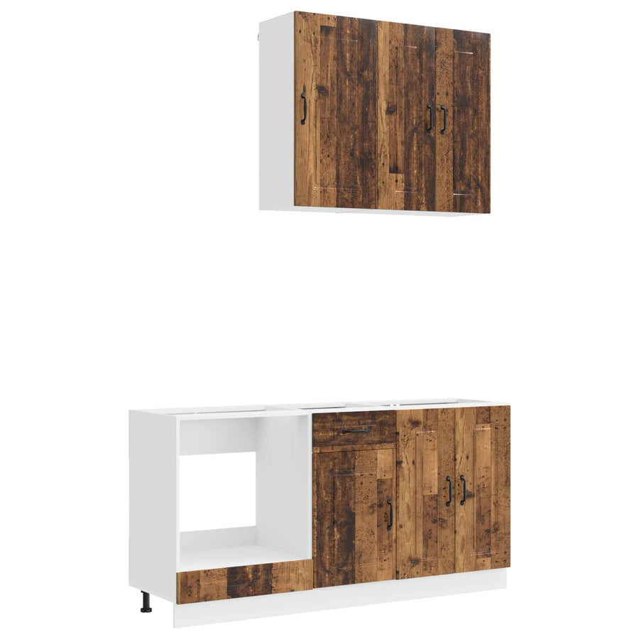 Keukenblok KALMAR 5 pcs Oud hout Bewerkt hout