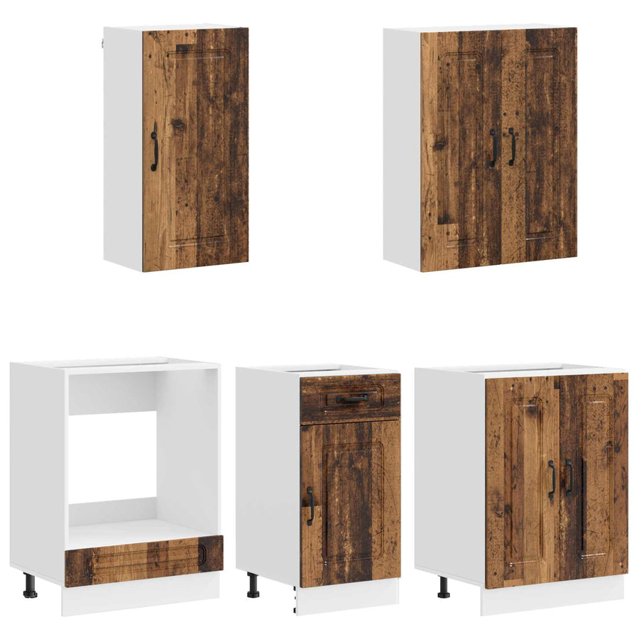 Keukenblok KALMAR 5 pcs Oud hout Bewerkt hout