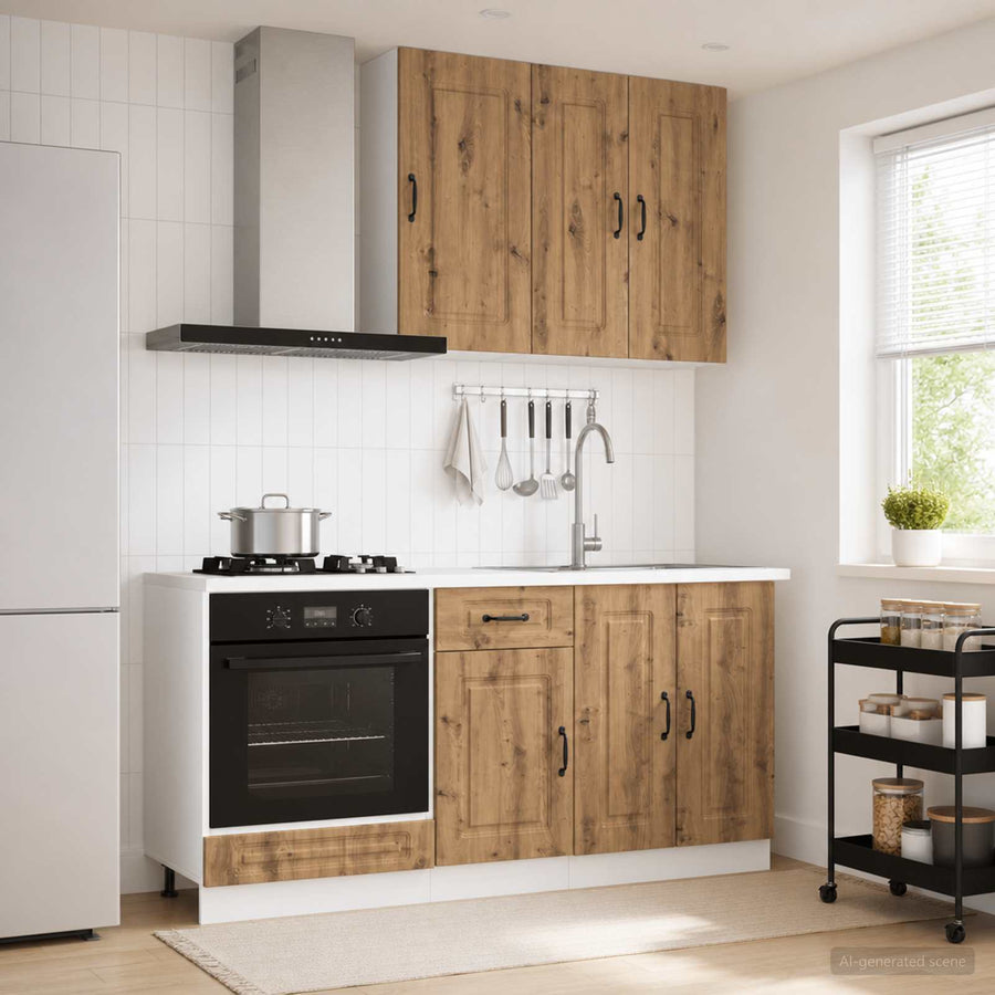 Keukenblok KALMAR 5 pcs Artisanaal eiken Bewerkt hout