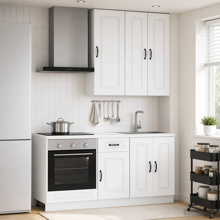 Keukenblok KALMAR 5 pcs Wit Bewerkt hout