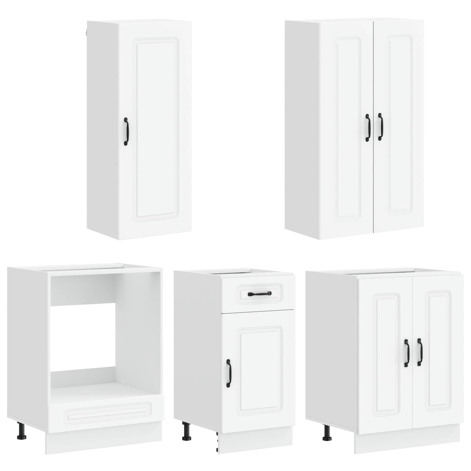 Keukenblok KALMAR 5 pcs Wit Bewerkt hout