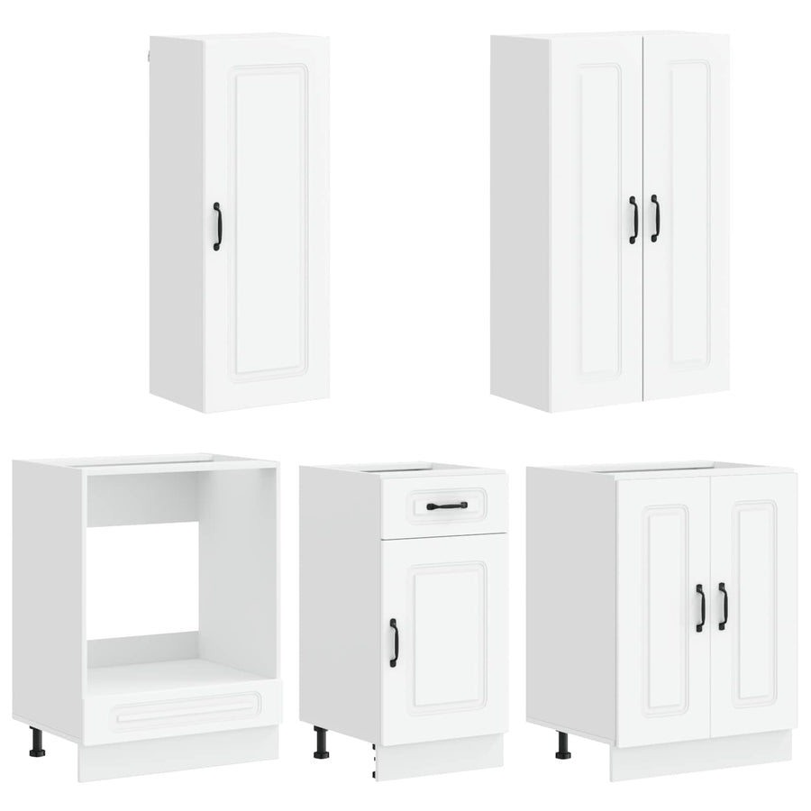 Keukenblok KALMAR 5 pcs Wit Bewerkt hout