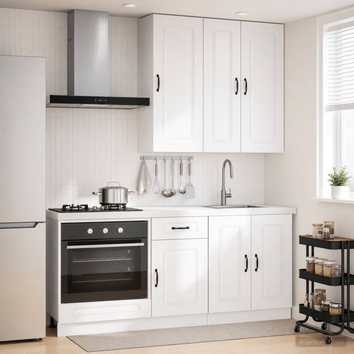Keukenblok KALMAR 5 pcs Hoogglans Wit Bewerkt hout
