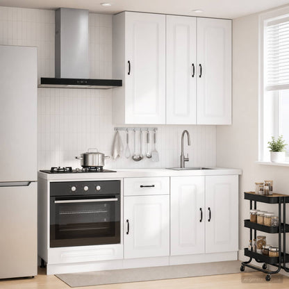 Keukenblok KALMAR 5 pcs Hoogglans Wit Bewerkt hout