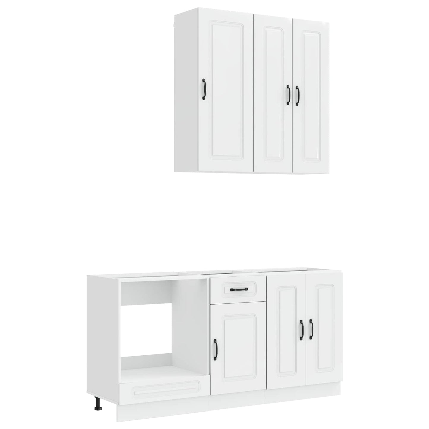 Keukenblok KALMAR 5 pcs Hoogglans Wit Bewerkt hout