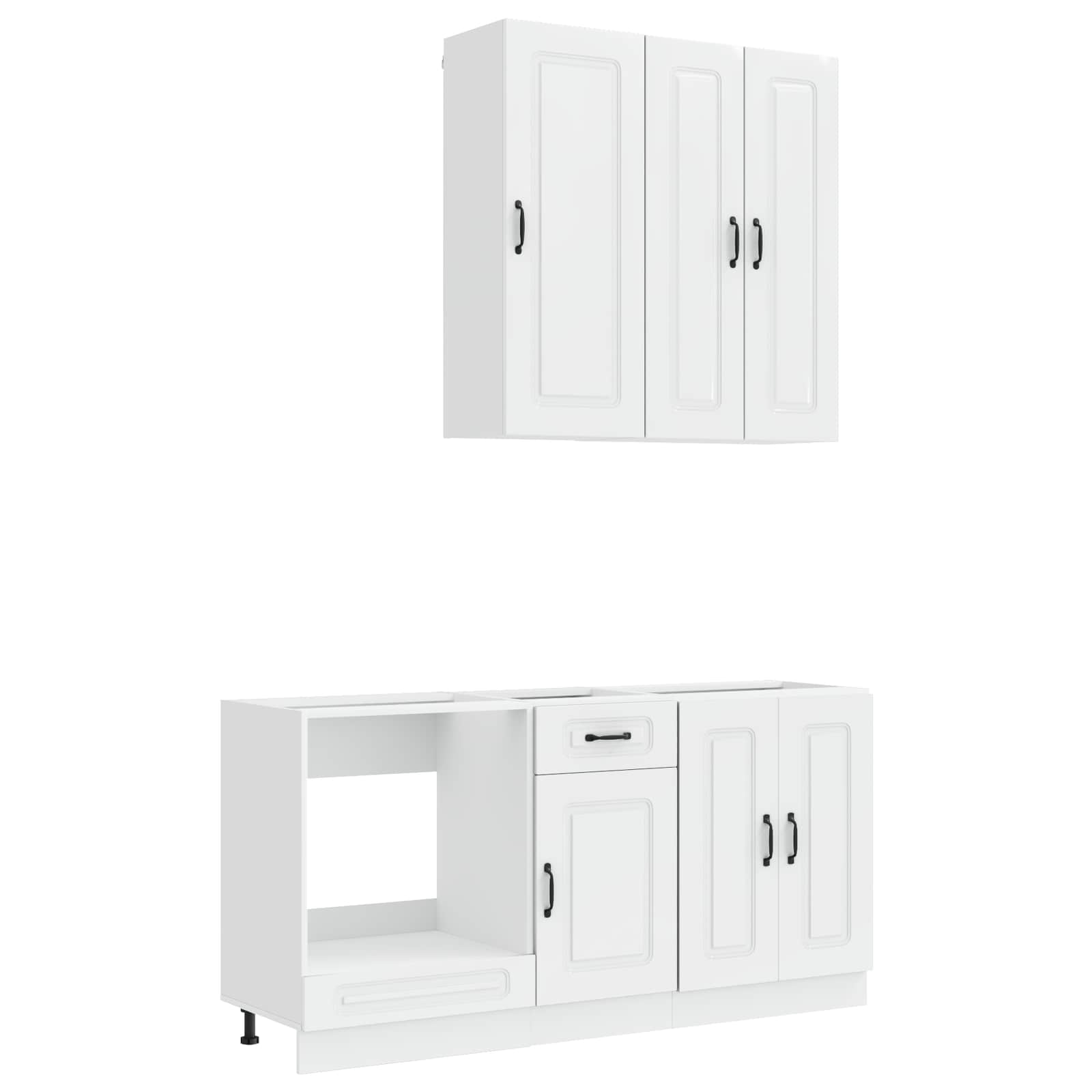 Keukenblok KALMAR 5 pcs Hoogglans Wit Bewerkt hout