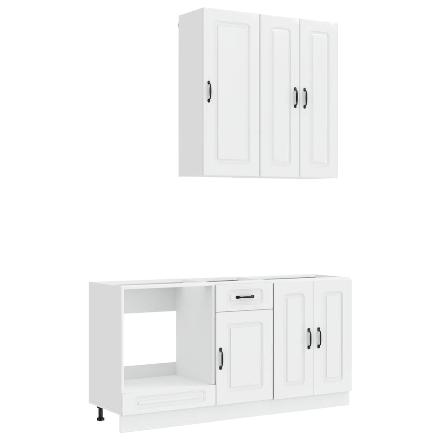 Keukenblok KALMAR 5 pcs Hoogglans Wit Bewerkt hout