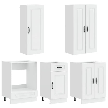 Keukenblok KALMAR 5 pcs Hoogglans Wit Bewerkt hout
