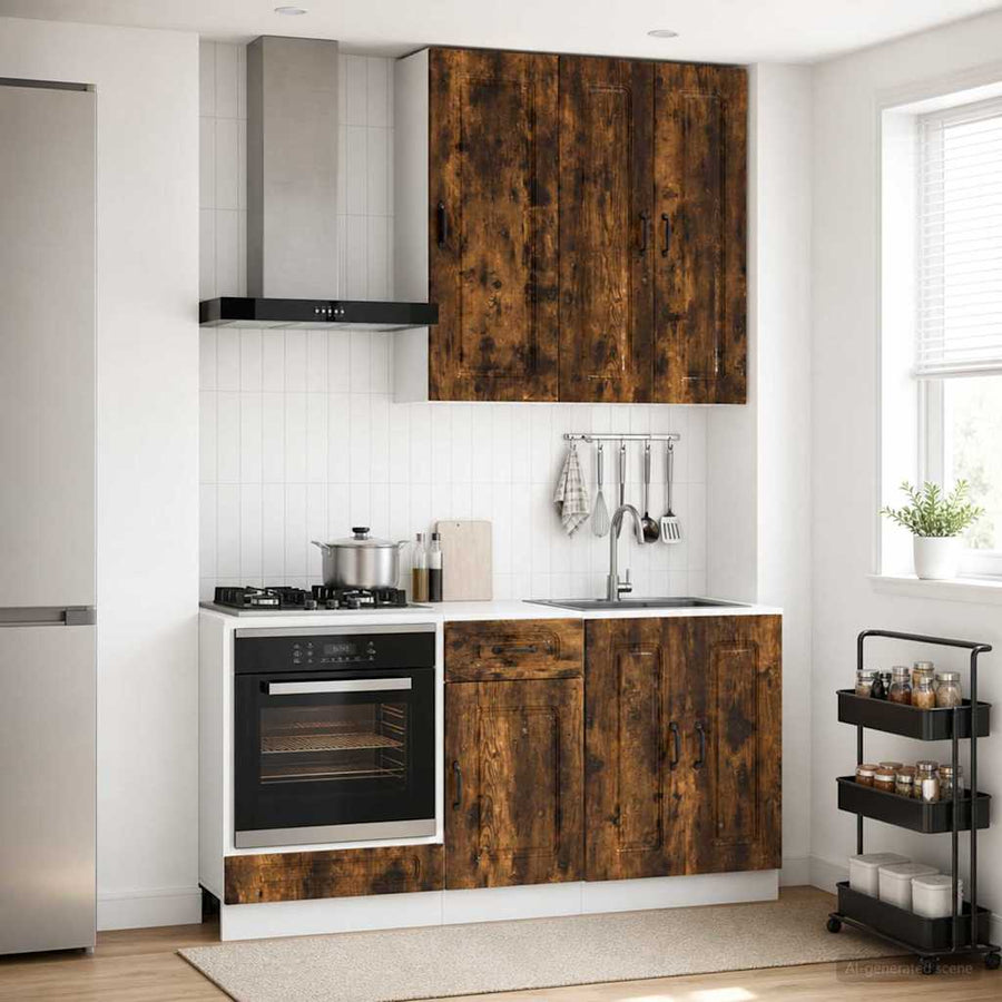 Keukenblok KALMAR 5 pcs Gerookt eiken Bewerkt hout