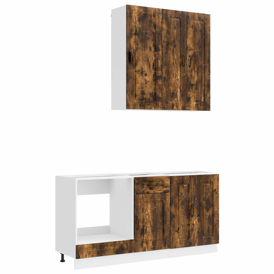 Keukenblok KALMAR 5 pcs Gerookt eiken Bewerkt hout