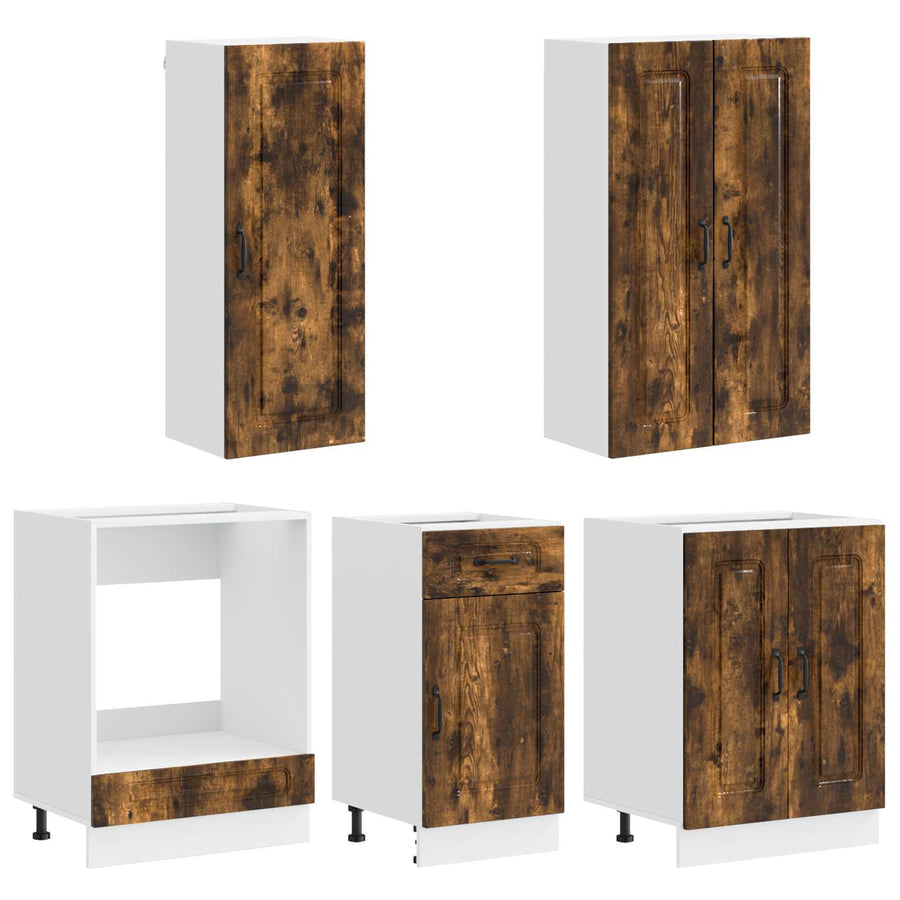 Keukenblok KALMAR 5 pcs Gerookt eiken Bewerkt hout