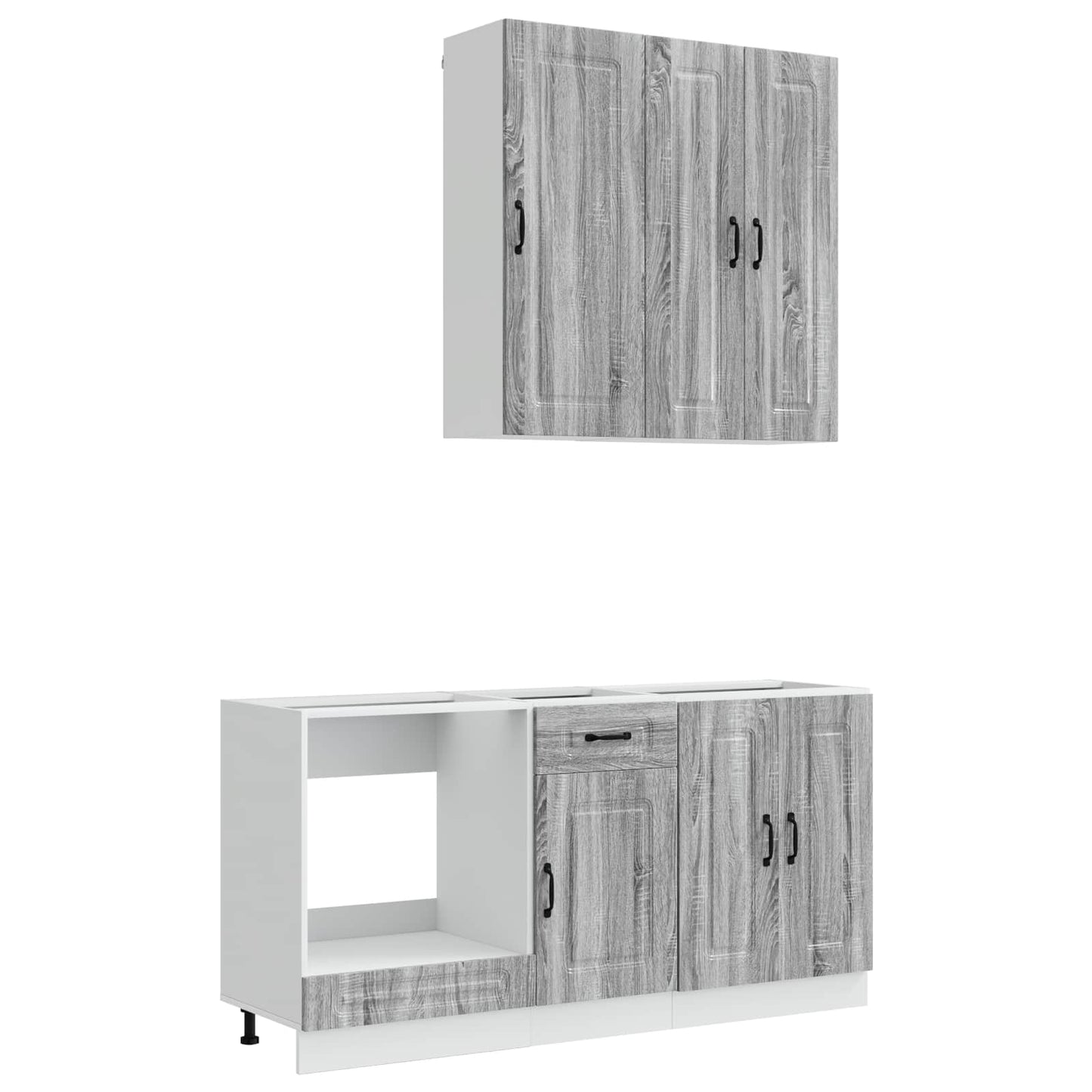 Keukenblok KALMAR 5 pcs Grijs Sonoma Bewerkt hout