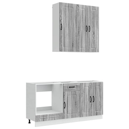 Keukenblok KALMAR 5 pcs Grijs Sonoma Bewerkt hout