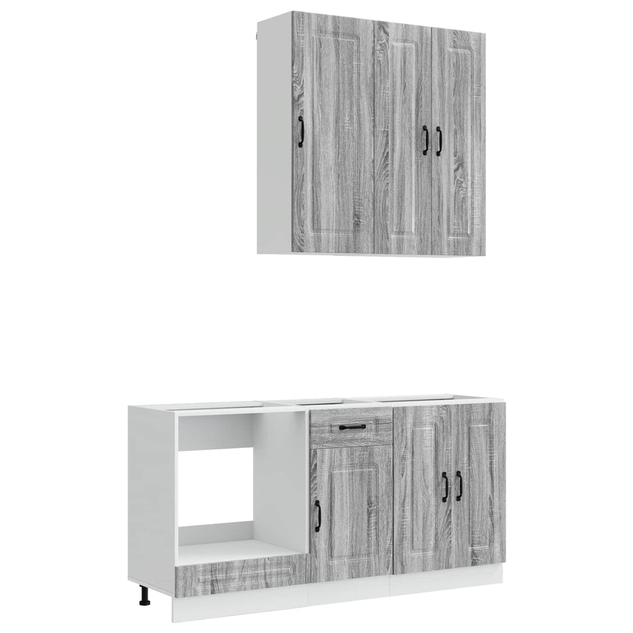 Keukenblok KALMAR 5 pcs Grijs Sonoma Bewerkt hout