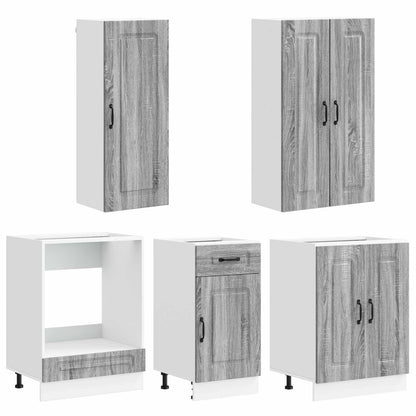 Keukenblok KALMAR 5 pcs Grijs Sonoma Bewerkt hout