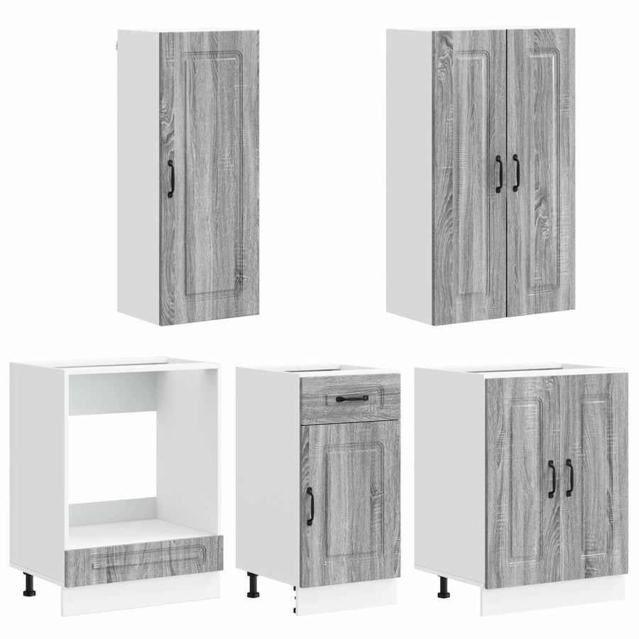 Keukenblok KALMAR 5 pcs Grijs Sonoma Bewerkt hout